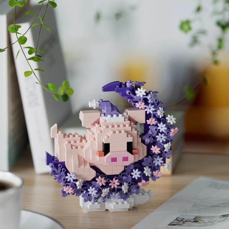 Совместимые с Lego фигурки панды «Лунные цветы» строительные блоки - Детская игрушка к Празднику середины осени