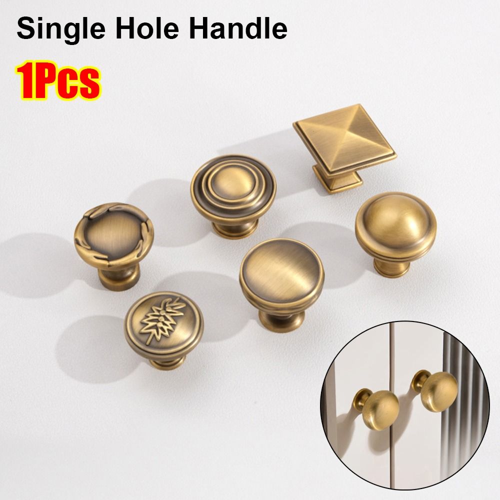 1Pcs Single Hole Antique Drawer Knob Vintage Door Handle Pulls Cabinet Handle  Furniture Accessory