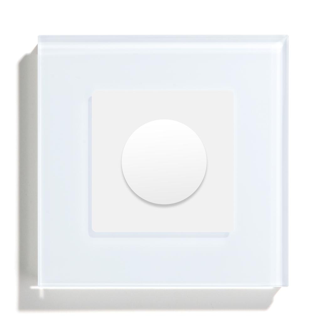 BSEED Wall Dimmer Switch Mechanical Rotary Knob Light Switch Dimmable LED Switch Crystal glass panel EU Standard 86*86mm