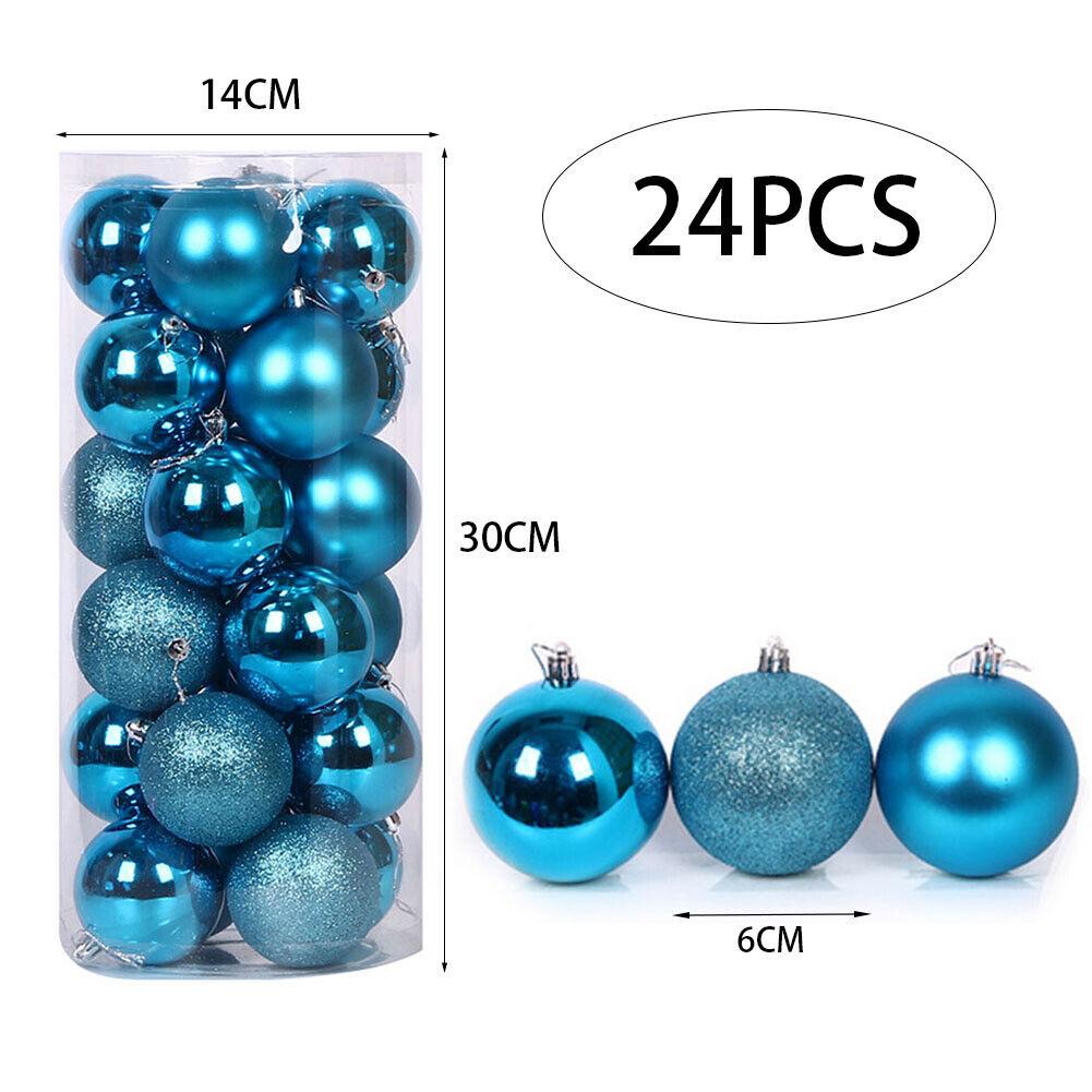 8 СМ 24 ШТ. Рождественские Подвесные Шаровые Украшения Небьющиеся Рождественские Елочные Украшения Комплект Рождественские Украшения Шары для Праздника Свадьбы Декор