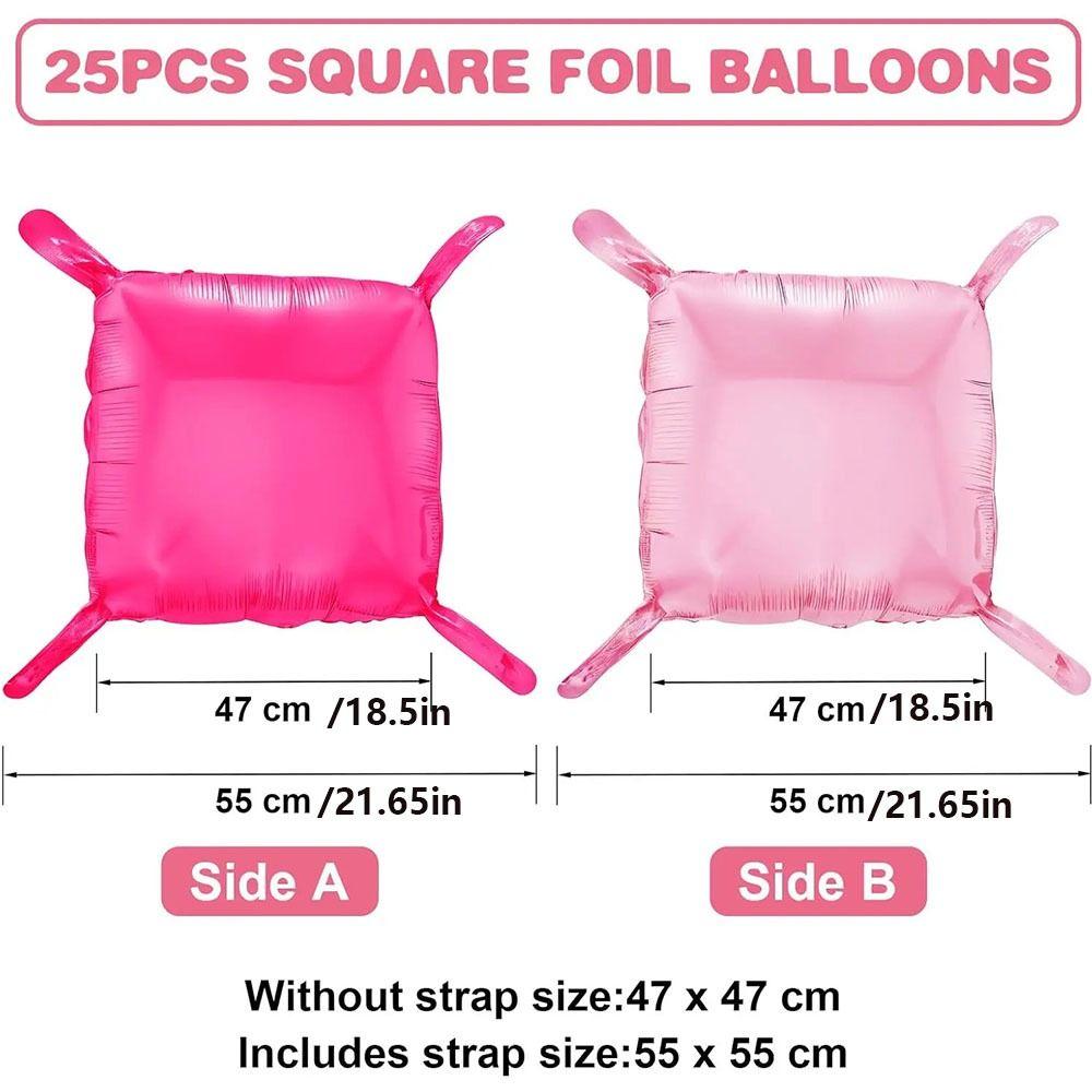 50Pcs Rose Pink Blue Square Foil Balloons DIY Wall Balloons Baby Shower Wedding Decoration