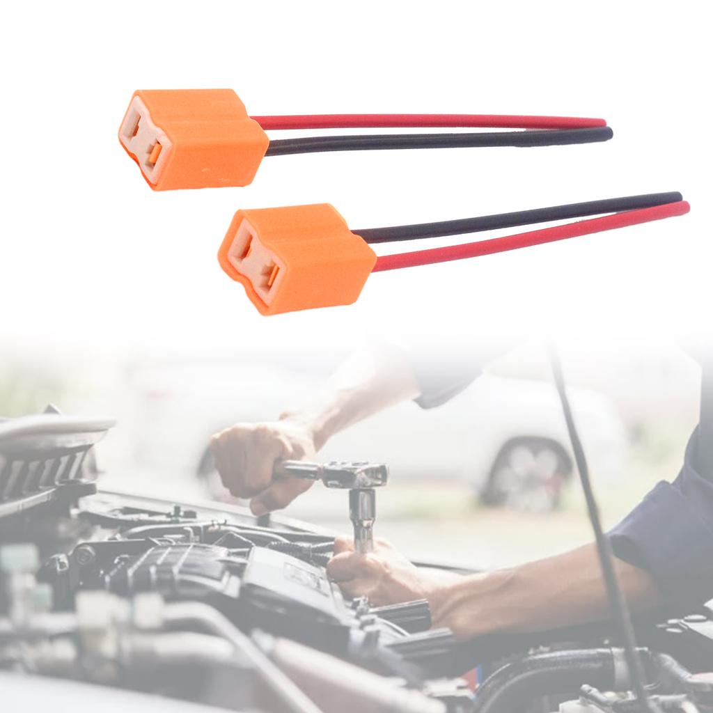 1 Pair Headlight Bulb Ceramic Socket Plug Connector Ceramic H7 Headlight Adapter Repair Plug Sockets with Wiring Harness