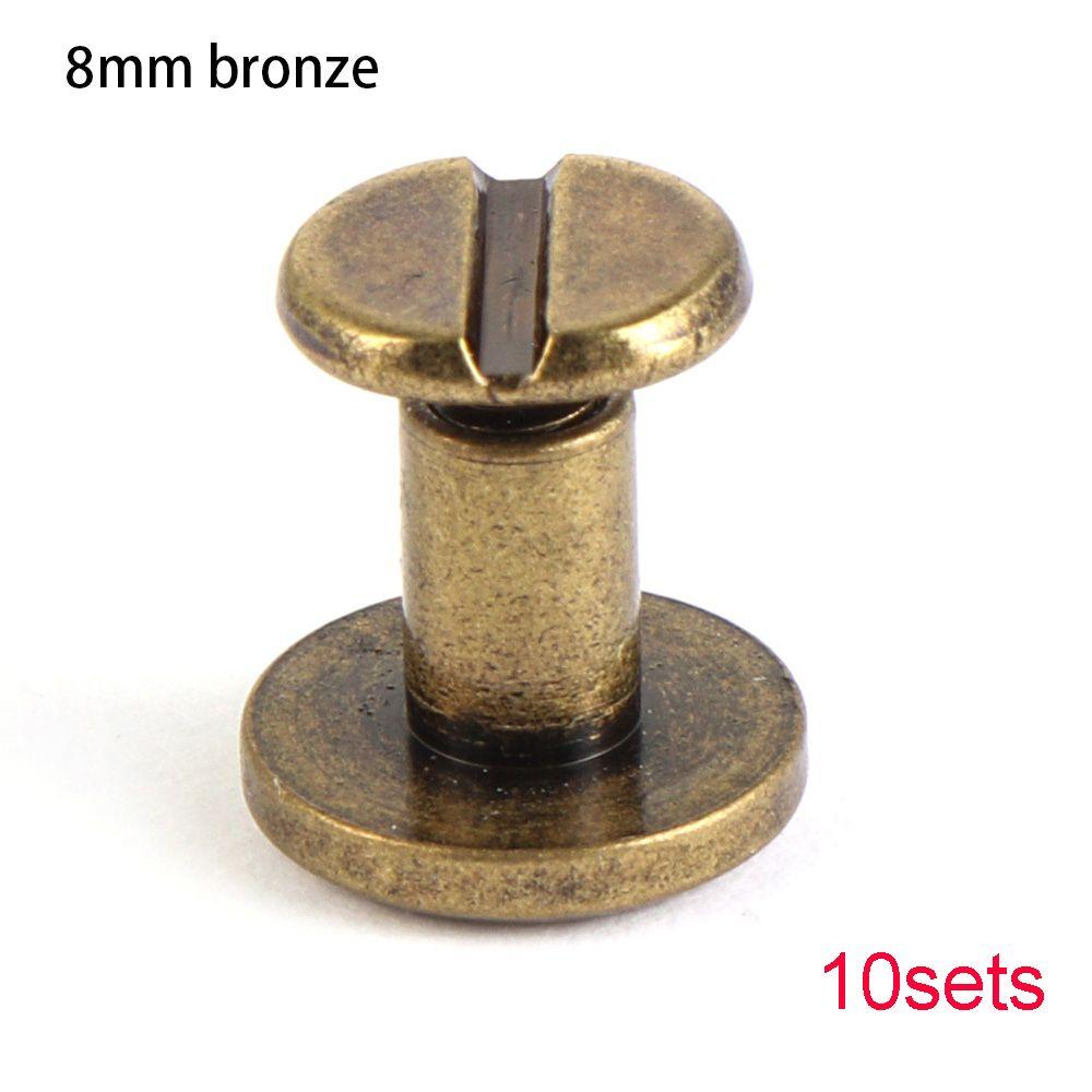 10sets Shoes Hats Scrapbooking Leather Craft Decoration Nail Screw Cloth Button Nail Rivets Brass