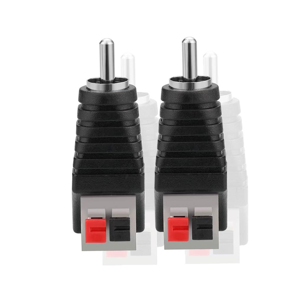 Mirhua Speaker Wire RCA Speaker Phono RCA Male Conversion Adapter Easy Connection Solderless Male Terminal Female Terminal Spring Press Type Connector
