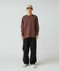 Snow Peak Garment Dyed Long Sleeve Short and Medium T-Shirt TS-25AU012, Sleeve, Men's Women's, Burgundy,