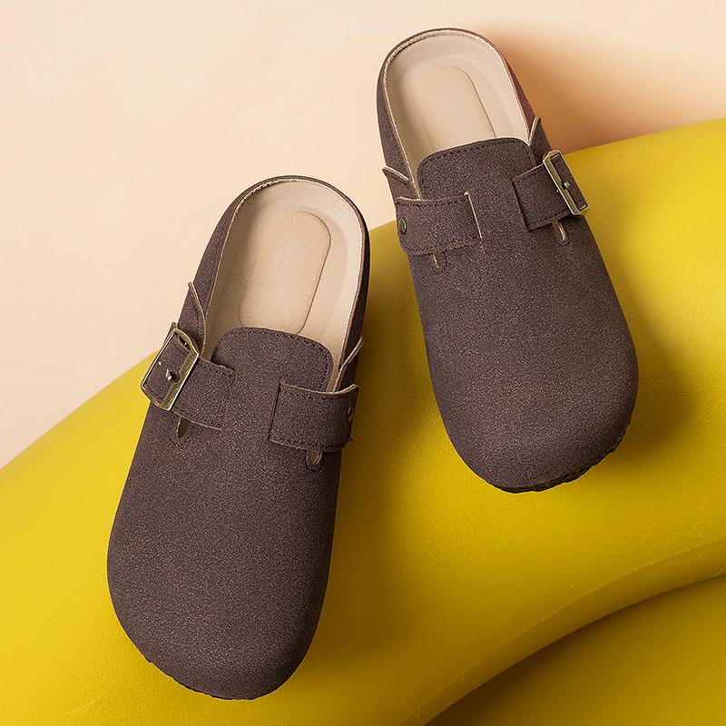 Fashion Smile POP Women Fashion Slippers Outdoor Half Baotou Slippers Women Classic Women's Casual Sandals Indoor PU Flat Slippers Women