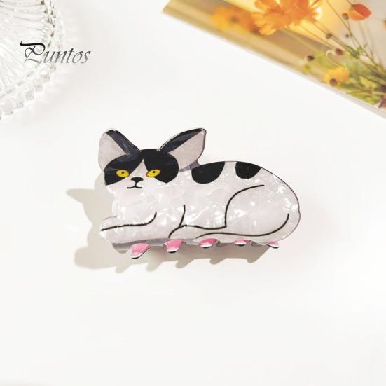 Акриловая заколка для волос в форме мультяшного животного, пружинный дизайн, нескользящая, сильная ручка, заколка для волос в виде акулы, аксессуар для волос