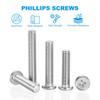 PATIKIL 16-Piece Round Head Phillips Head Machine Screws, M6-1 X 70mm, 304 Stainless Steel, 18-8 Full Thread, for Machinery and Furniture Repair, Conn