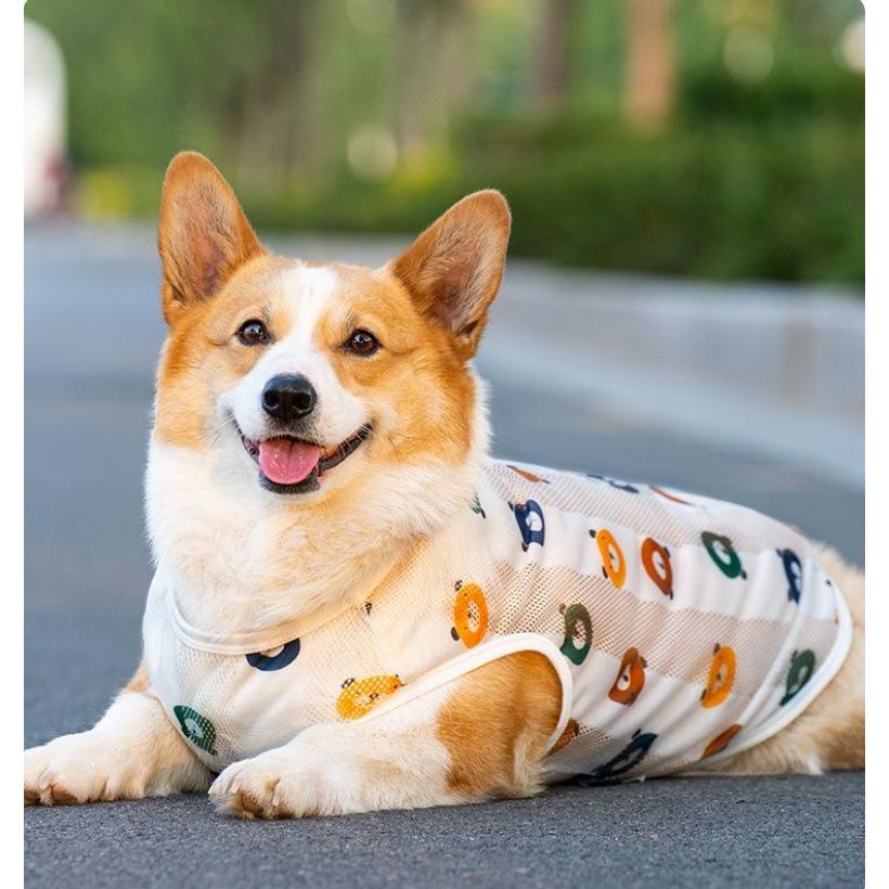 Одежда для собак Весна, лето и осень Тонкий дышащий сетчатый жилет для домашних животных для маленьких, средних и больших собак, бойцовская одежда для корги, сиба-ину