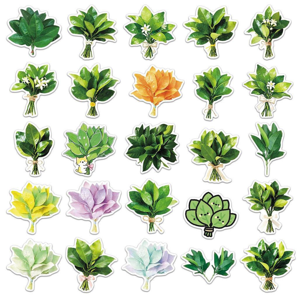 50 Pomelo Leaf Stickers for Blessings, Exorcism, and Decorative Use in Notebooks, Planners, or Storage Boxes
