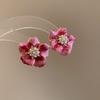 Серьги Sweet Flower Pearl, темпераментные серьги в корейском стиле, серьги-гвоздики в виде цветка с каплями масла для женщин
