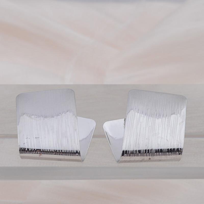 Gold Color Folded Square Stud Earrings for Women Simple Korean Temperament Jewelry for Lady Fashion Geometric Earrings