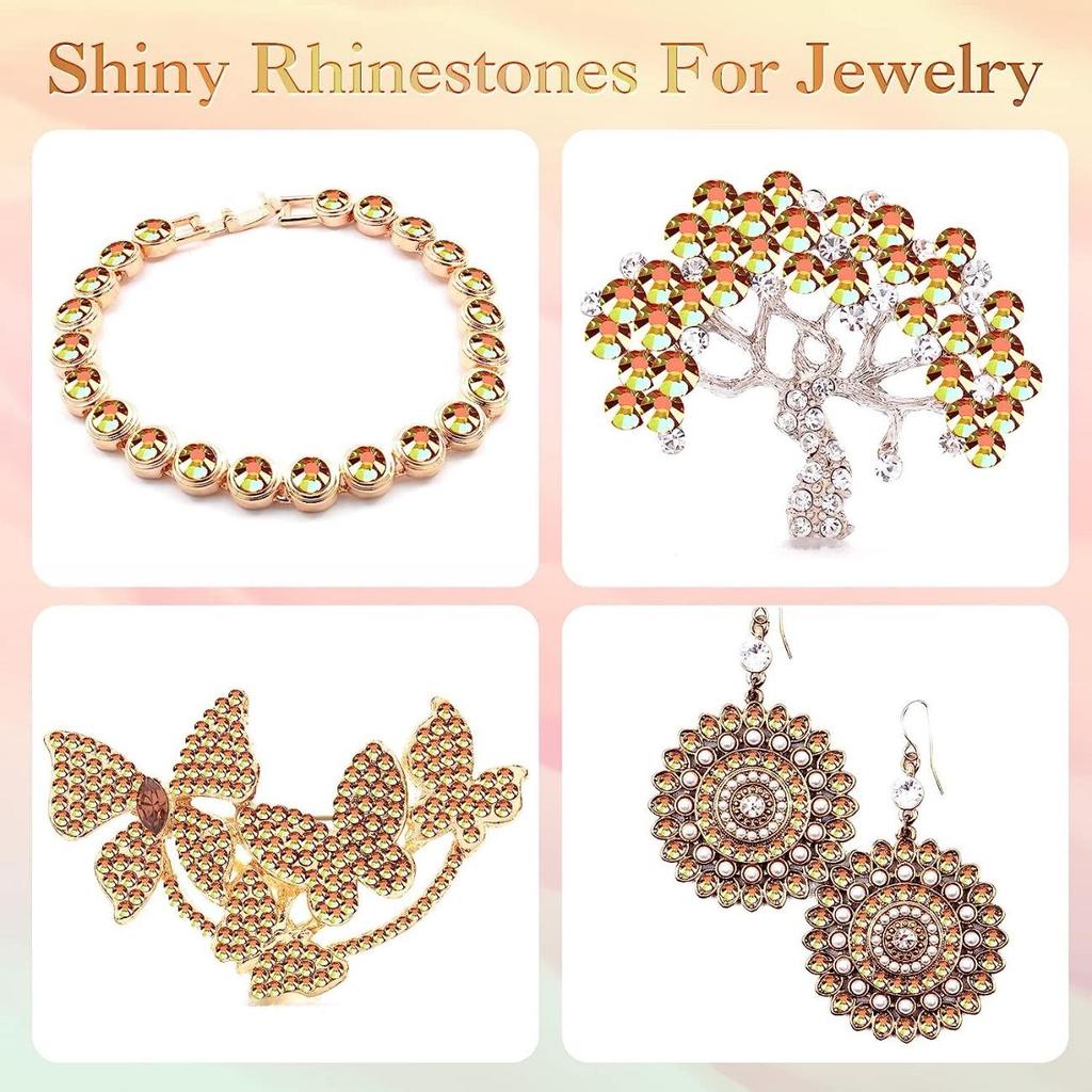 2000 шт. стразы с плоской обратной стороной, 6 размеров (1,4-4,8 мм) Круглые хрустальные стразы для поделок, одежда, обувь, сумки, сделай сам, искусство