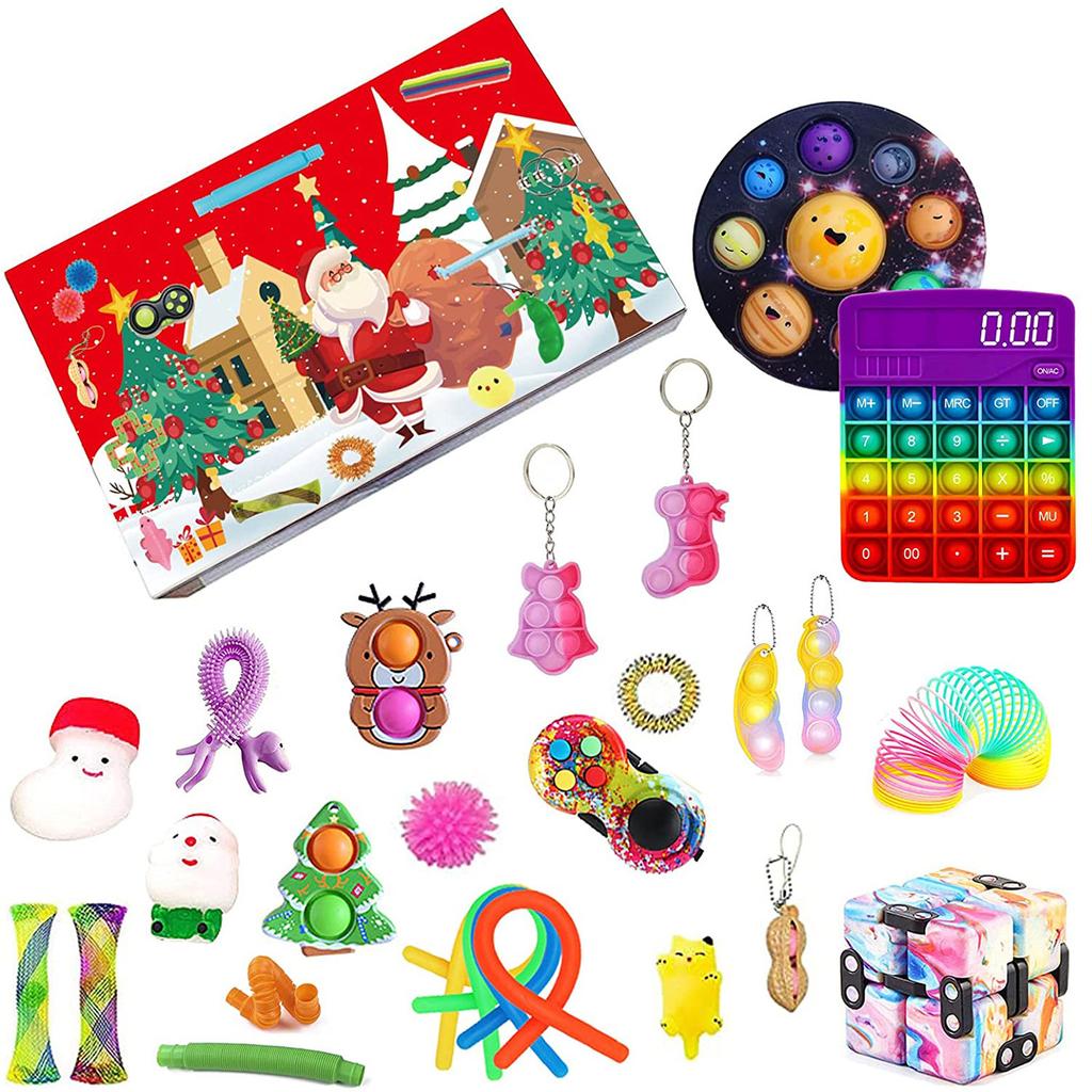 Рождественский календарь обратного отсчета до Рождества 2021 года, набор игрушек для дома, школы, вечеринки, игры для родителей и детей