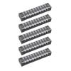 5 Set 10 Position Terminal Block Connector Strip Kit Dual Row Screw Pre Insulated Jumper 15A 600V