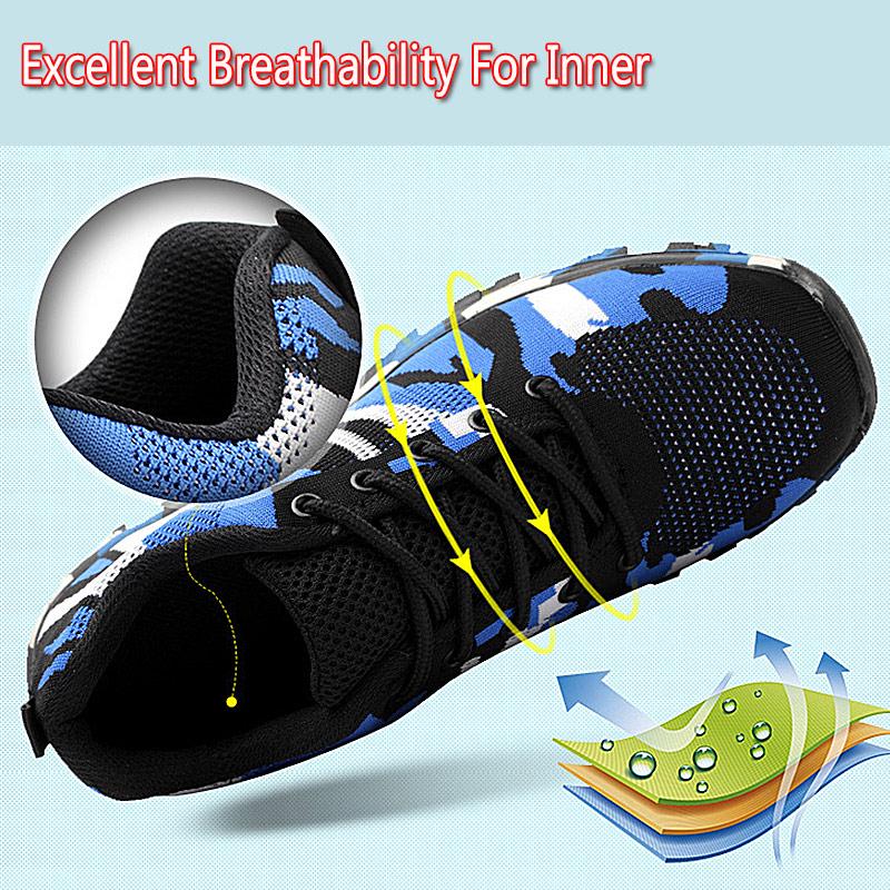 Защитная рабочая обувь, устойчивая к проколам, ботинки со стальным носком, камуфляжная дышащая мужская обувь, рабочие кроссовки