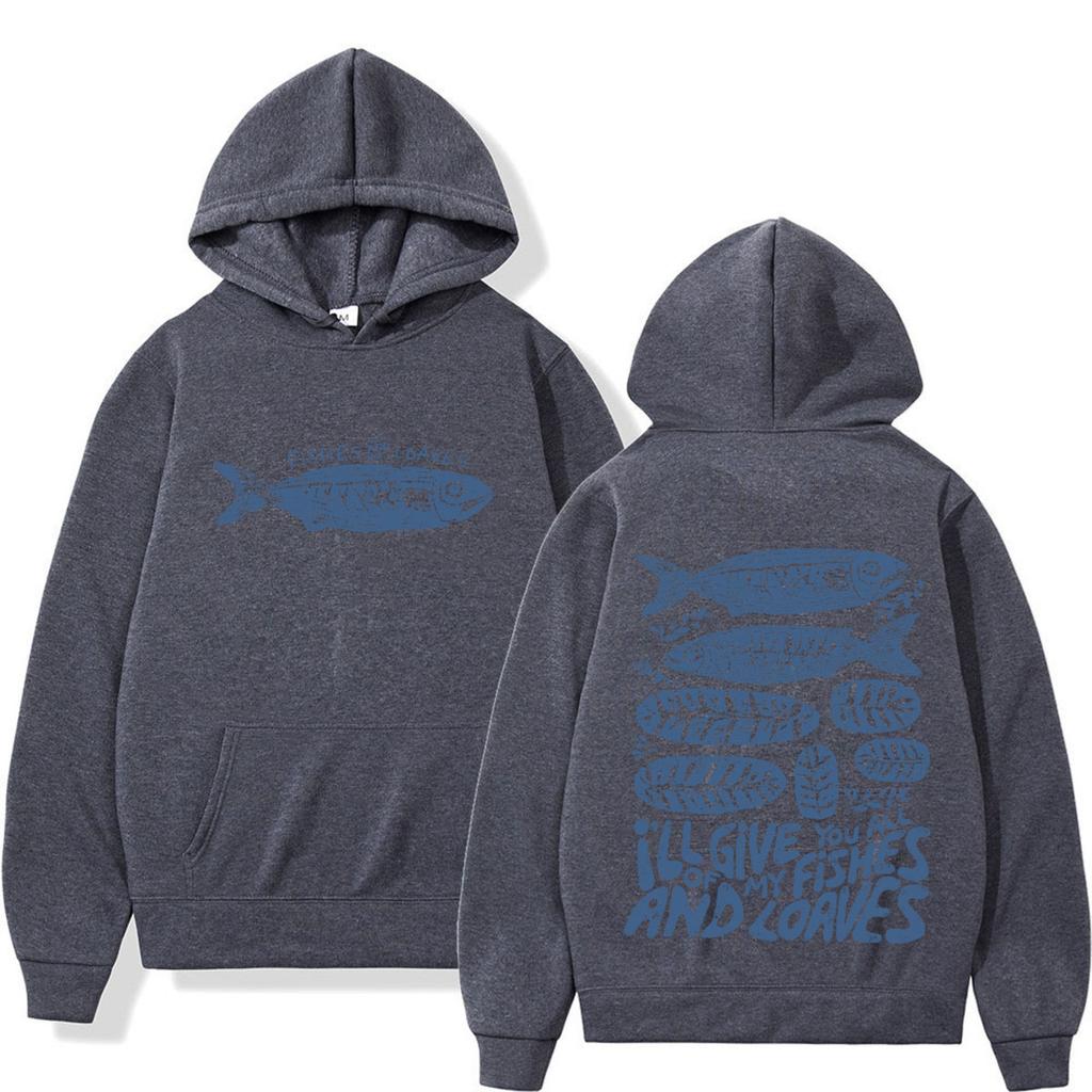 Hoodie with Bible Verse Faith Based Graphic Funny Fish Meme Hoodies Men Women Vintage Winter Pullover