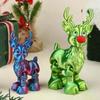 Милая рождественская фигурка оленя на шарнирах, подвижная, декор для офиса, подарок для детей, 3D-печатная игрушка, имитация статуэтки, украшения