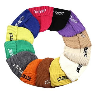 1 шт. Зимняя теплая шапка-бини с вышивкой букв, ветрозащитные повседневные вязаные шапки для мужчин и женщин, подходят для повседневной носки, путешествий