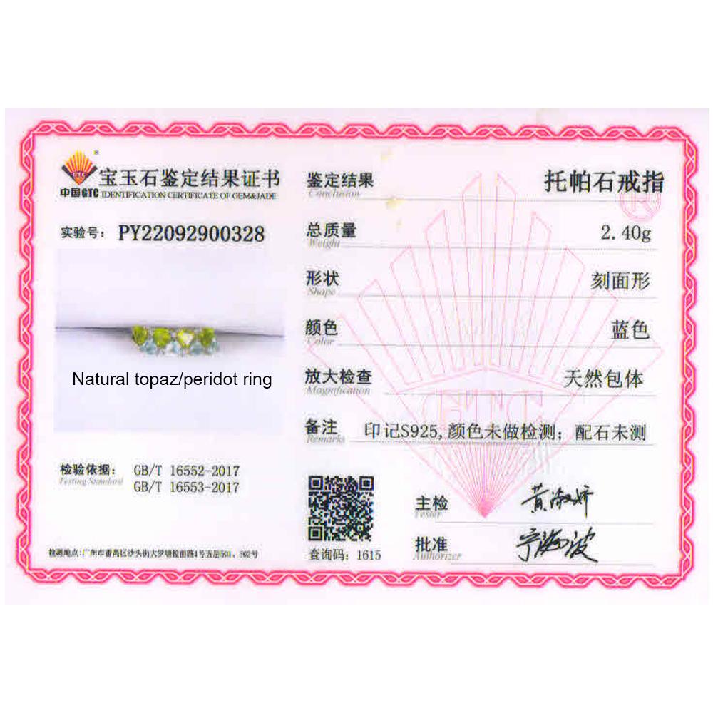 New Colorful Topaz Peridot Jewelry Set Real Gemstone Clasp Earring Ring 925 Sterling Silver for Women Gift Daily Wear