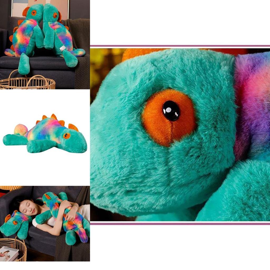 Милая плюшевая игрушка-хамелеон, меняющая цвет, длинношерстная набивная кукла-ящерица, оптовый подарок, украшение