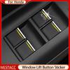 7Pcs Car Window Switch Lift Button Sticker Sequin for Honda Jazz Fit City Civic CRV BRV Jade Accord Odyssey Pilot