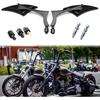 Черные универсальные мотоциклетные зеркала заднего вида, совместимые с Honda Kawasaki Suzuki Harley Bolt (Чёрный-Харлей)