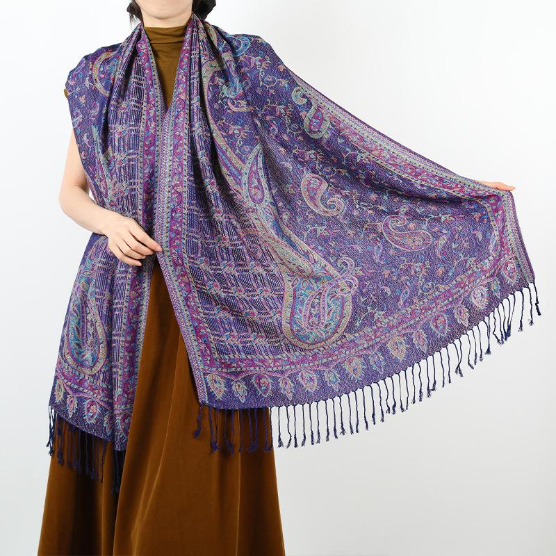 Autumn and Winter Retro Cape Shawl Bohemian Light Luxury Long Scarf Women's Scarf Accessories