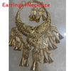 Retro Pendant Peacock Necklace Earrings Set With Bell For Festival Accessories