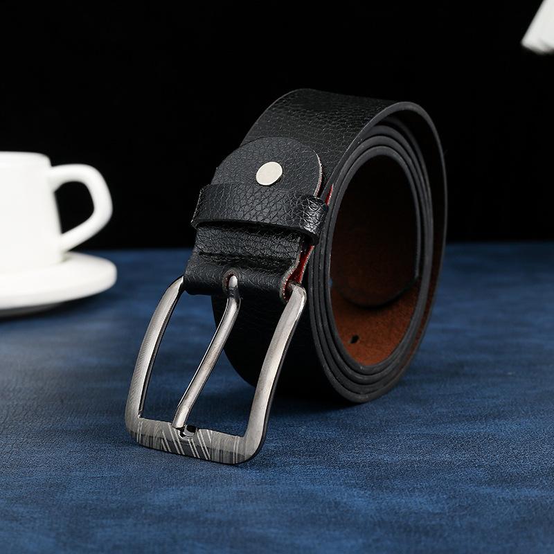 Ремень из искусственной кожи с пряжкой Street Stall Running Rivers And Lakes Explosive Men's Belt Casual Pin Buckle Belt