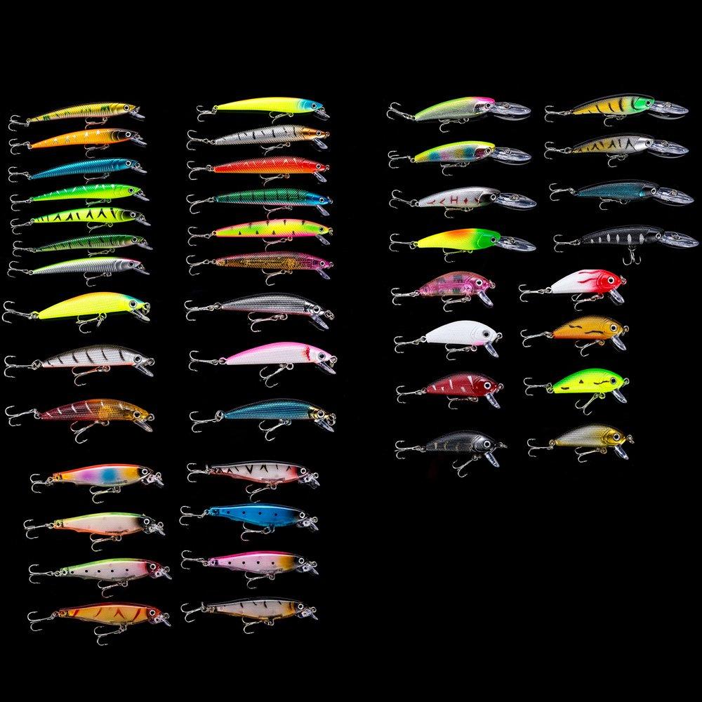 Zmart Lure Set of 43 Minnow 12cm 11cm 10cm 7cm Fly Fishing Hard Bait Wobbler Carp 6 Models Tackle 7.7cm