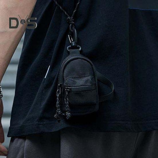 Мини-сумка для ключей на шею из водонепроницаемой ткани Оксфорд, кошелек на молнии, портмоне, небольшой рюкзак, брелок для ключей, наушников, безделушек, чехол для хранения