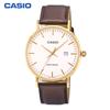 Casio Модные Минималистичные Деловые Повседневные Кварцевые Часы Мужские Часы Кожаный Ремешок Белые MTH-1060GL-7APF