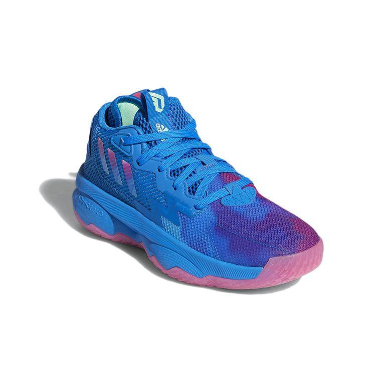 adidas Детские кроссовки Dame 8 J Battle Of The Bubble синие Blue-Rush Pulse-Mint GY2916