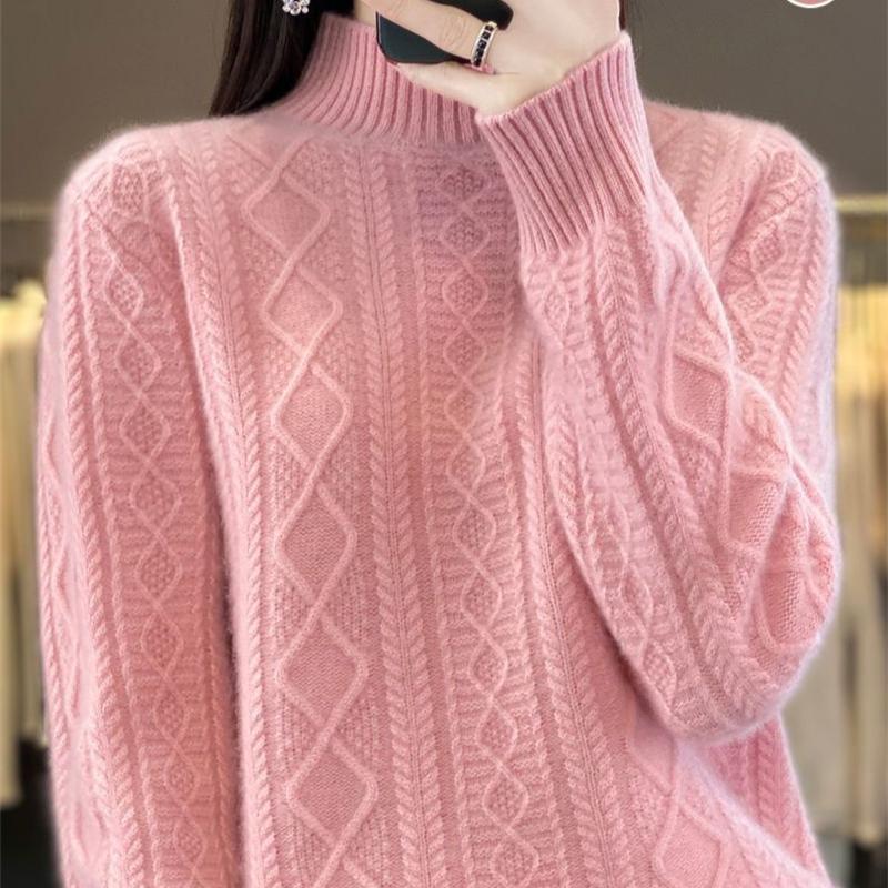 Women Jumper Autumn Winter Sweater Thick Merino Wool Turtleneck Casual Cashmere Knitwaer Pullover Korean Fashion Tops
