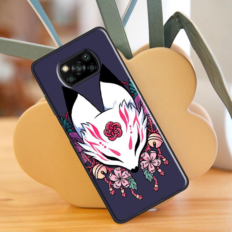 Японская маска лисы Кицунэ для Xiaomi Mi 10T 11T Pro Mi 11 Lite, чехол для POCO M3 Pro M4 F3 X3 GT X3 Pro, чехол для телефона