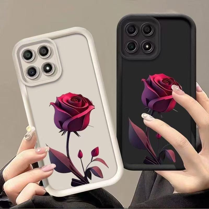 Эстетичный чехол для Apple iPhone с красной розой для iPhone 17, 16 Pro Max, 15 Pro, 14 и 13 - Европейский и американский дизайн