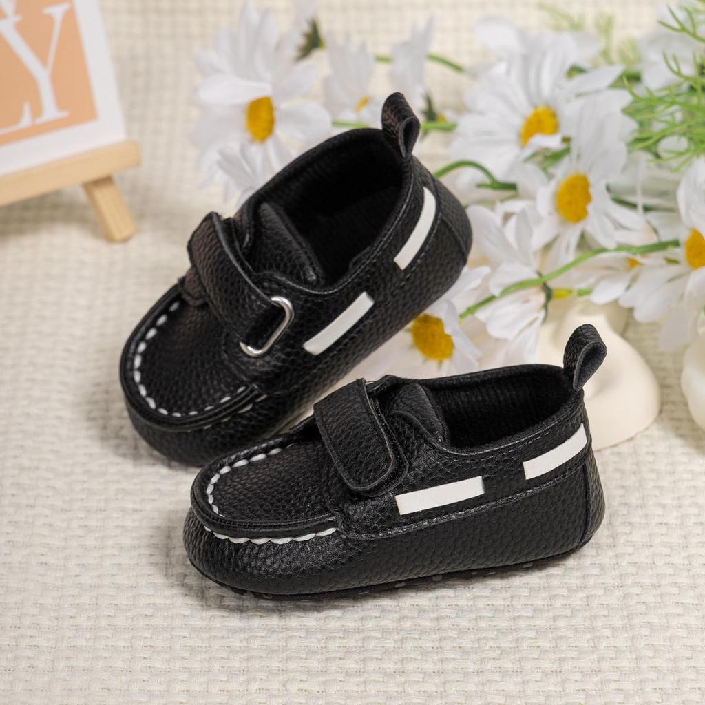 Весенне-осенние мокасины: Кожаная обувь для первых шагов для малышей 0-1 года, на мягкой подошве, в британском стиле