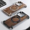 Чехол из цельного дерева Eary для iPhone 17 16 15 14 Pro Max с поддержкой Magsafe, 360° вращающаяся подставка, магнитный, ударопрочный, защитный чехол