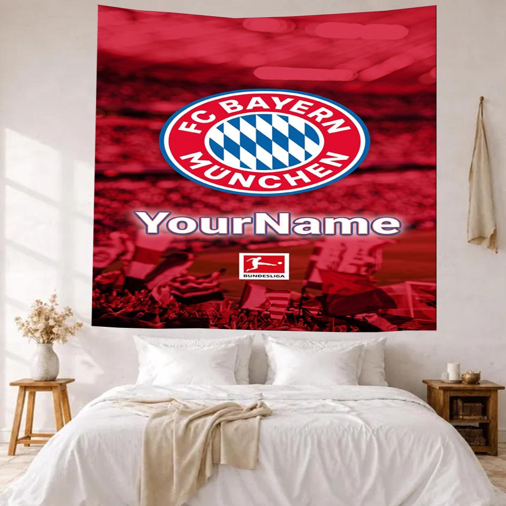 Bayern Munich Custom Your Name Wall Decor Tapestry Art For Pet Memorial Birthdaywedding Party Backdrop Family Gift