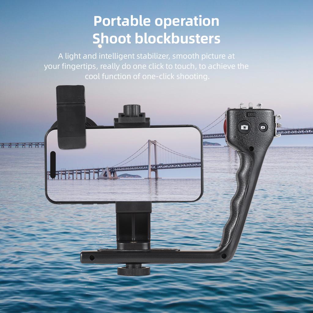 Mobile Phone L-Bracket Holder Video Rig Handheld Stabilizer Kit Including Macro Lens + Phone Clip +
