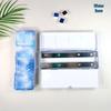 24-Color Tinplate Watercolor Paint Box with Card and Brush Holder