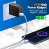 Многопортовое USB и Dual PD Type-C зарядное устройство для США/ЕС/Великобритании - 30 Вт Дорожный адаптер