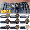 10/5/2/1pcs Metal Jeans Button Extender Free Sewing Adjustable Pants Waist Extender Buttons Retractable Waistband Buckle DIY Skirts Trousers