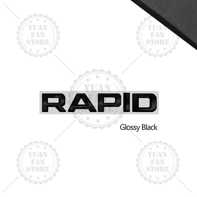 AHUQ1 Glossy Black For Skoda Octavia Rapid Kodiaq Karoq 4X4 Fabia Kamiq Superb Yeti Metal Badge 3D Stickers Car Trunk Body Decal