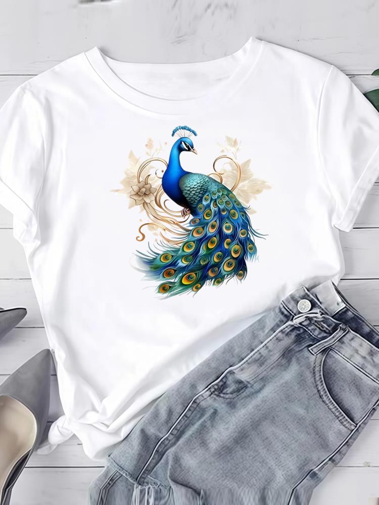 (Азиатский размер) акварельный цветок милый футболка с коротким рукавом одежда футболка женщина женщины мода топ принт женский графический футболки