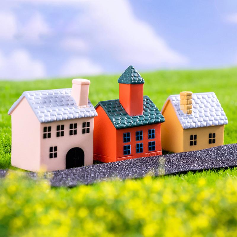 Милый креативный современный небольшой домик, ландшафтная фигурка, поделки, миниатюрная статуэтка, украшение для дома своими руками, небольшие украшения, подарки