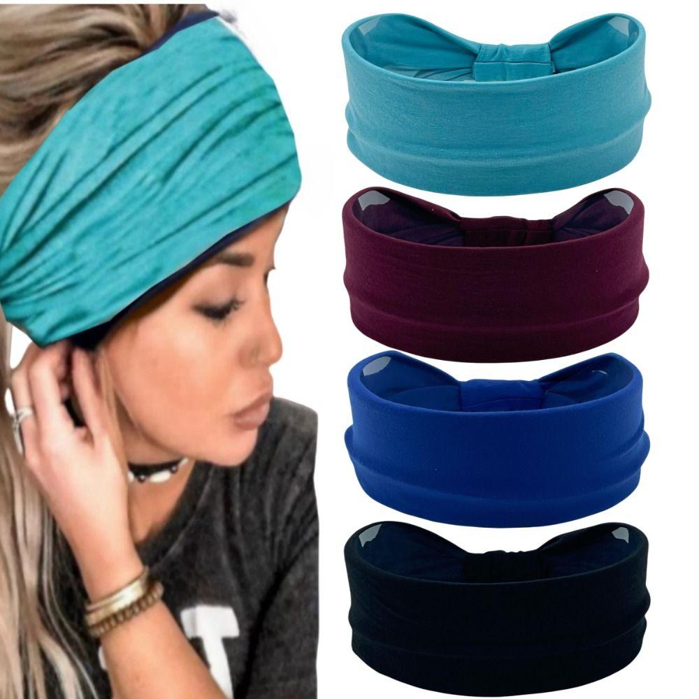 Эластичная повязка для волос для йоги однотонная головной убор аксессуары для бега спортивная повязка женская