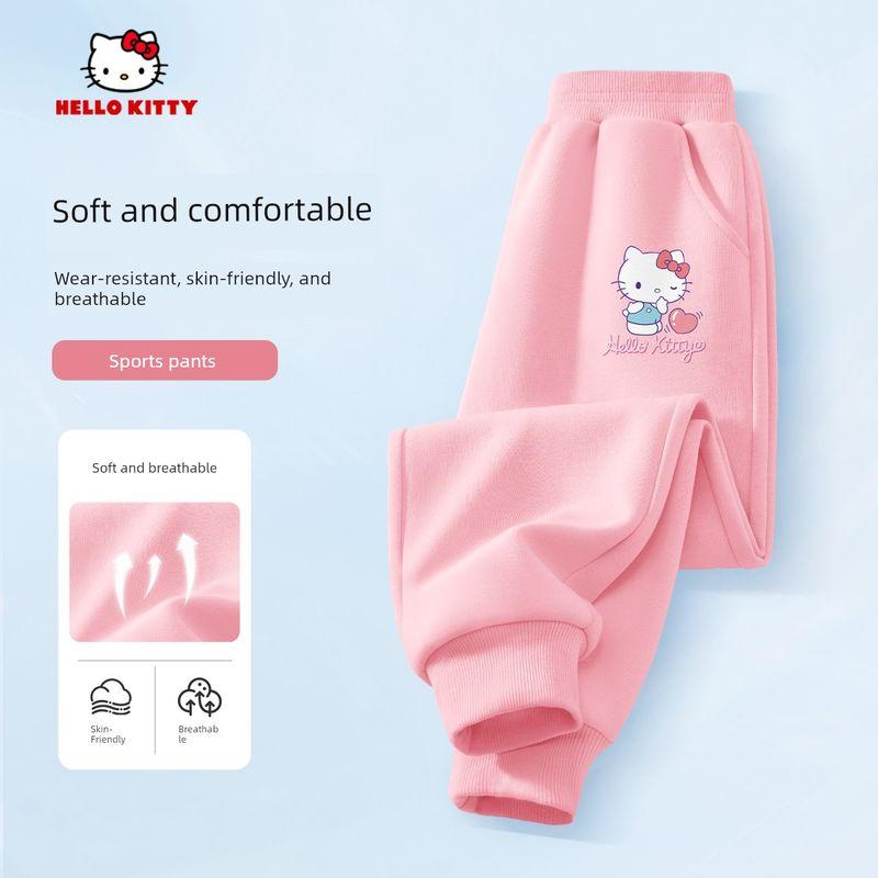 Hello Kitty Girls' Pants Spring and Autumn 2026 New Children's Sports Pants Sweatpants School Spring Thin Style