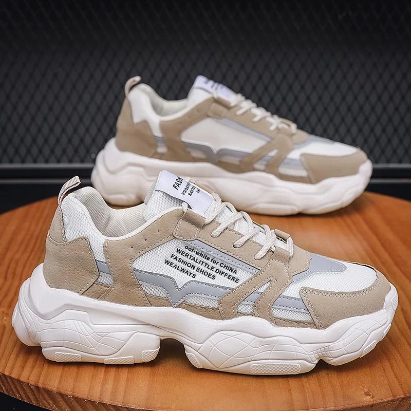 Мужские повседневные кроссовки, модная обувь на платформе, мужские уличные кроссовки на шнуровке, удобные дышащие кроссовки Tenis Masculino